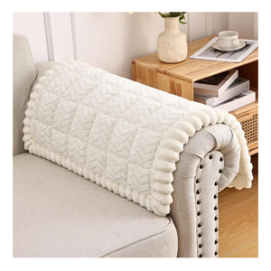 Smiry Non Slip Couch Armrest Covers for Dogs, Fuzzy Pet Couch Arm Covers for Sofa Pet Friendly, Soft Sofa Slipcovers Recliner Chair Arm Protector Washable (Beige, 27.6" x 27.6")