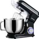 Aucma Stand Mixer, 8.5QT 900W Tilt-Head, Large Capacity Kitchen Electric Mixer with Dough Hook, Wire Whip & Beater (Black, 8.5QT)