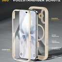 Miracase for iPhone 17 Case 6.3'', Full-Body Military Grade Drop Protection Outdoor Phone case with Built-in Glass Screen &Camera Control,Easy Installation,No Gap,Compatible with MagSafe, Gold