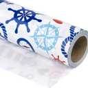 WRAPAHOLIC 30 Inch Nautical Anchors Wrapping Paper Roll - 30 Inch x 33 Feet - Nautical Element Anchor Design Perfect for Birthday, Nautical Beach Decoration, Baby Shower