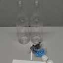 Dandat 32 oz Plastic Long Neck Bottles with Pourer and Caps Plastic Juice Pour Bottles with Stainless Steel Pourer Tapered Spout for Liquor Juice(Silver,4 Pcs)