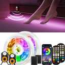 Under Bed Lights Motion Sensor LED Light Strip, 2x9.84ft 3 Mode RGB Motion Activated Bed Light with Music Sync and Timer, Color Changing Dimmable LED Light Birthday's Day Gift