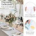 Oudain 12 Pack 12 x 108 Inch Burlap Table Runner with 6 Pack 54 x 108 Inch Plastic Table Cover Rustic Wedding Party Decoration Disposable Plastic Tablecloths for Wedding Graduation Birthday