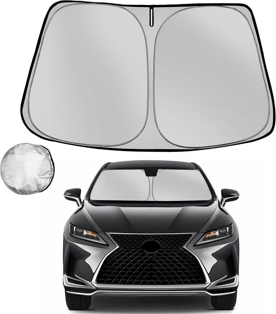 Windshield Sun Shade for 2016-2022 Le-xus RX 350 RX 450h Foldable Sun Sunshade for Car Front Window Blocks UV Rays and Heat Automotive Interior Protector Custom Fit Accessories