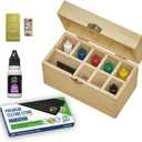 Gold Silver Platinum Jewelry Testing Kit 6 JSP Solutions 10K 14K 18K 22K 24K Silver, Platinum Large Test Stone Neutralizer & Bamboo Box Precious Metal Test Bars