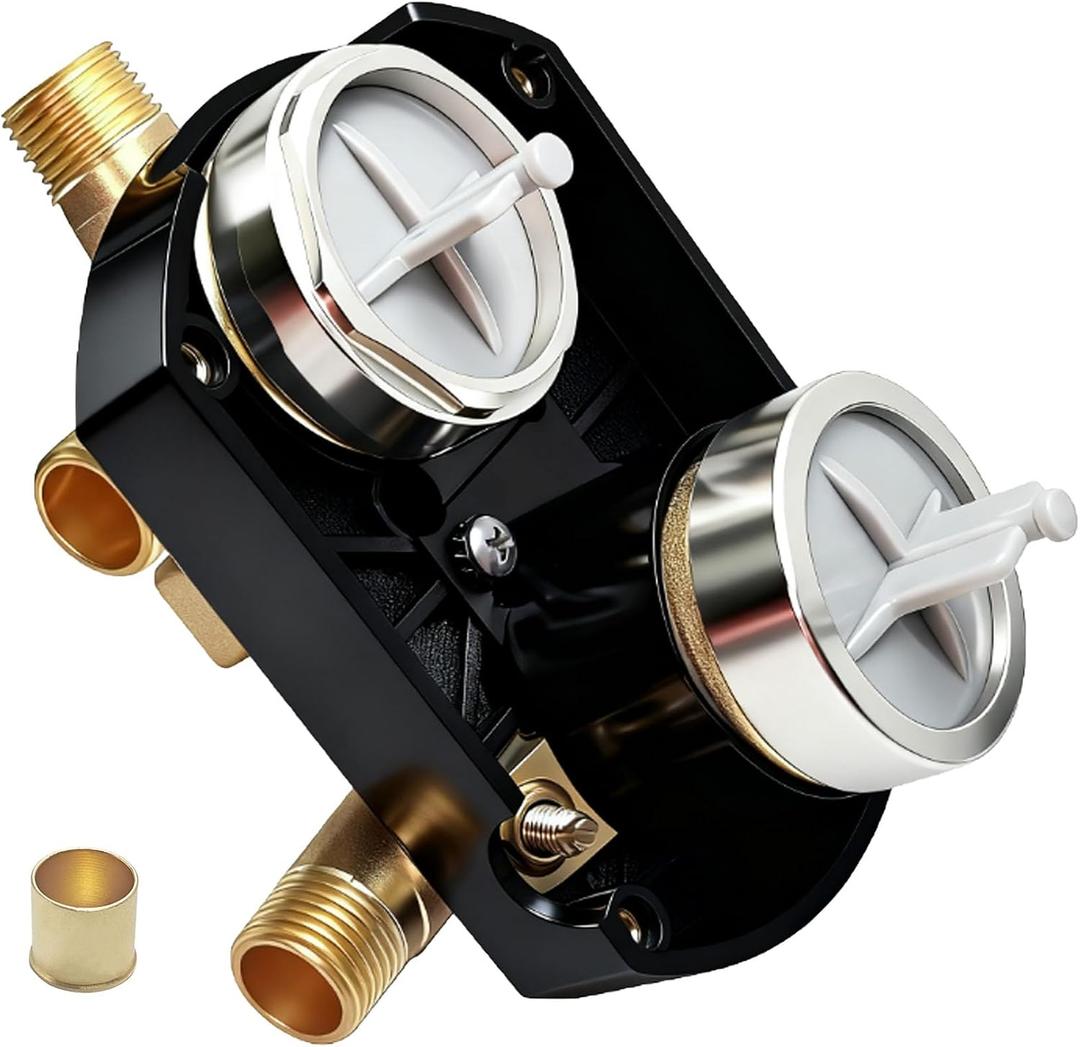 R22000-WS Shower Valve for delta Faucet, Universal Diverter Valve for delta Trim Kit & Shower System, Integrated Diverter Rough In Valve Kit 3-Way 6-Setting, Include Screwdriver Stops