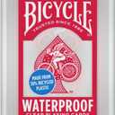 Bicycle Waterproof Playing Cards, Red Plastic Deck of Cards, Durable Plastic Cards for Pool, Beach, Camping & Party Games