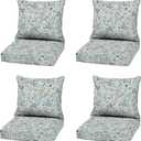 Arden Outdoor Deep Seat Cushion Set (4-Pack), 22 in x 24 in, Weather-Proof, Rain-Proof, Fade Resistant Patio Cushion for Chair, Sofa, and Couch Pistachio Botanical