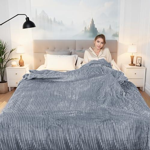 Electric Heated Blanket Twin Size 62"x84" with Cozy Flannel, 6 Heat Settings & 10 Hours Auto Off, Soft & Cozy Warming Throw for Home, Office, or Bed, Machine Washable, Grey