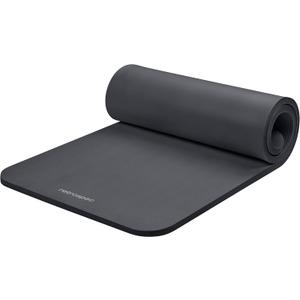 Retrospec Solana Yoga Mat 1" Thick w/Nylon Strap for Men & Women - Non Slip Exercise Mat for Home Yoga, Pilates, Stretching, Floor & Fitness Workouts (Graphite)