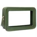 Clear Makeup Bag Organizer, TSA Approved Portable Travel Toiletry Bag Clear Cosmetic Bag Case Small Make Up Bag Mini Makeup Pouch for Purse Transparent Car Essentials for Women Men (Green)