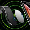 2-Pack Magnetic Car Phone Holder - 360 Rotating L-Shaped Air Vent/Dashboard Holder, Suitable for iPhone, Samsung, Huawei (Black + Red)