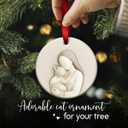 3 x Cat Christmas Ornament 2025  Just a Girl Who Loves Kitten, Pet Lover Xmas Tree Ceramic Keepsake - Sympathy Ornament Gifts for Cat Moms, Girls, Women