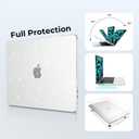 EooCoo Case Compatible with MacBook Air 13 inch M5 2026-2022 Release M4 M3 M2 A3449 A3240 A3113 A2681, Glitter Hard Shell&Keyboard Skin Cover&Screen Protector for Mac Air 13.6 inch, Sparkly Clear