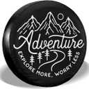 Adventure Awaits Rv Spare Tire Cover for RVs Trailer Wheel Covers for Trailer Tires Camping Weatherproof Universal for SUV Truck Camper Travel Trailers Accessories 14" 15" 16" 17" (15" for tire diameter 27.60"-29.92"/70.1cm-76cm)