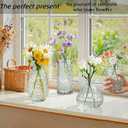 Glass Bud Vases Set of 4,Small Vase for Flowers,Clear Vintage Embossed Mini Vases,Flower Arrangements in Vases for Party or Home Decor (A)