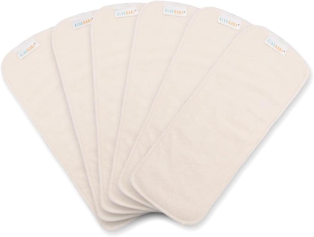 ALVABABY 6PCS Cloth Diaper Inserts - 5-Layer Super Soft Inserts for Diapers and Covers