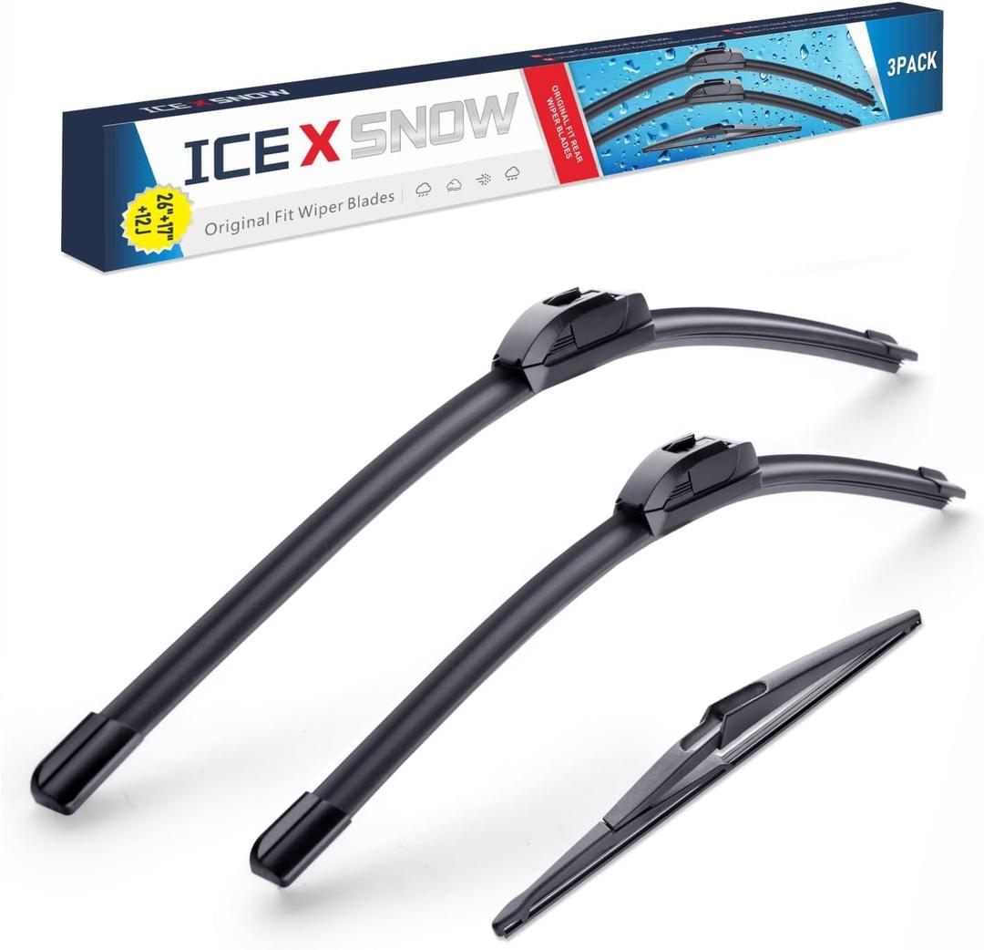 3 Wipers Replacement for Nissan Rogue 2023-2014 Pathfinder 2021-2013 OEM Quality Windshield Wiper Blades 26"+17"+12" Original Equipment Replacement Wiper Blades