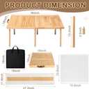 Geelin 36" x 18" Boho Picnic Table for 2 People Low Folding Portable Outdoor with Table Runner, Adjustable Legs, Blanket, and Waterproof Storage Bag for Couples Camping, Beach, BBQ, Backyard