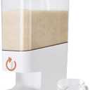 22-25lbs Rice Dispenser, 10.5 Qt/10L/25 lbs Grain Storage Container with Measuring Cup Cereal Dispenser Cereal Bucket for Kitchen Pantry Organization