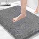Dark Gray Bathroom Rugs Mat 35.4"x23.6", Extra Soft Absorbent Thick Shaggy Bath Mat, Non Slip Quick Dry Bath Mat, Machine Washable bath rugs for bathroom, Microfiber Rugs for Shower Bathtubs