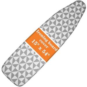 UFETGYG Ironing Board Cover, Full Size Scorch Resistant Padding, Silicone Coating,Elastic Edge, Heavy Duty Iron Pad Covers Standard Boards, 15" x 54" (Geometry)