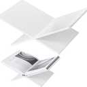 DECORANY Acrylic Book Stand 15 x 9 x 6 in Large Open Book Display Stand for Cookbook Art Book Bible Guest Book - Coffee Table Book Stand for Reading - White, Large