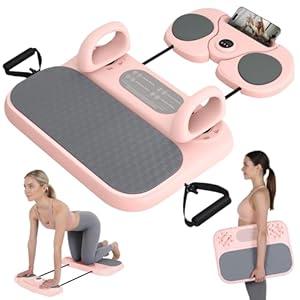 Pilates Board, 6-in-1 Pilates Reformer for Core & Full Body Workout, Portable Home Gym Equipment with Smart LED Digital Display, Pilates Trainer for Women, Beginners (Pink)