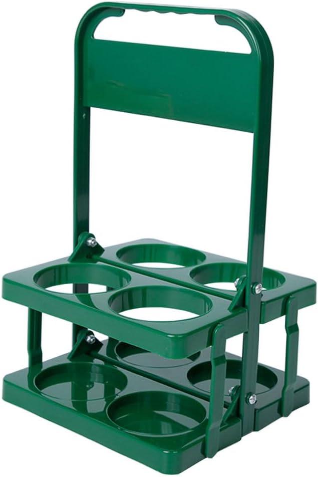 Portable Plastic Drink Carrier,Reusable Beer Bottle Coffee Cup Holder,Beverage Cup Drink Caddy for Delivery,4 Holes Cup Holders with Handle for Catering Restaurant Travel Car,Green
