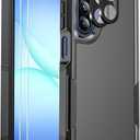 Ezanmull for Samsung Galaxy A17 5G Phone Case, [Military Grade Drop Protection] [Glass Screen Protector + Camera Lens Protector] Non-Slip Shockproof Case (Black)