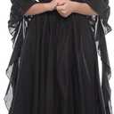 LTAKK Renaissance Dress Women Medieval Costume Victorian Dresses Peasant Gothic Fairy Witch Wedding Under Dress (Small-Medium, Black)