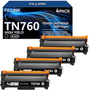 TN760 for TN760 TN-760 TN 730 Toner Cartridges Used to HL-L2350DW HL-L2395DW MFC.L2710DW MFC-L2690DW DCP-L2550DW Printers , High Yield Black - 4Pack