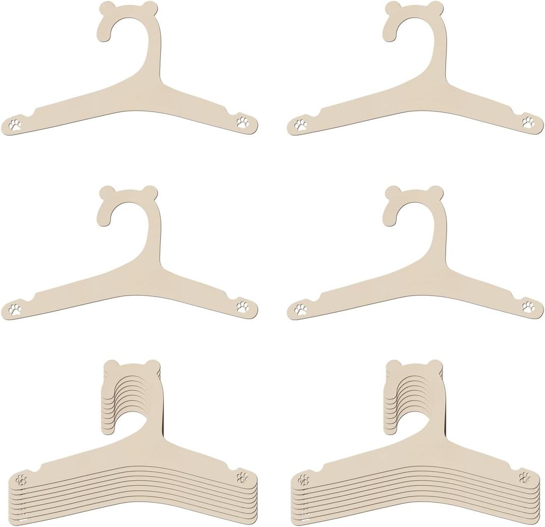 Hongma 20 Packs Wooden Baby Hangers for Baby Clothes, Cute Bear Ears Wood Newborn Baby Girl Boy Hangers for Nursery 9 Inch Kids Toddlers Children Infant Hangers for Closet Coat Pants Clothing Storage, Length: 8.9 Inches, Thickness: 0.12 Inches