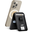 UGREEN for Magsafe Wallet, Magnetic Phone Wallet Compatible with iPhone with Finger Loop Grip, Adjustable Stand Compatible with iPhone 17 16 15 14 13 12 Series (Mini Not Included), Black