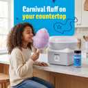 Kids Cotton Candy Machine with LED Lights - Quick Heat-Up Electric Maker with Lidded Bowl for Parties, & Home - Grey