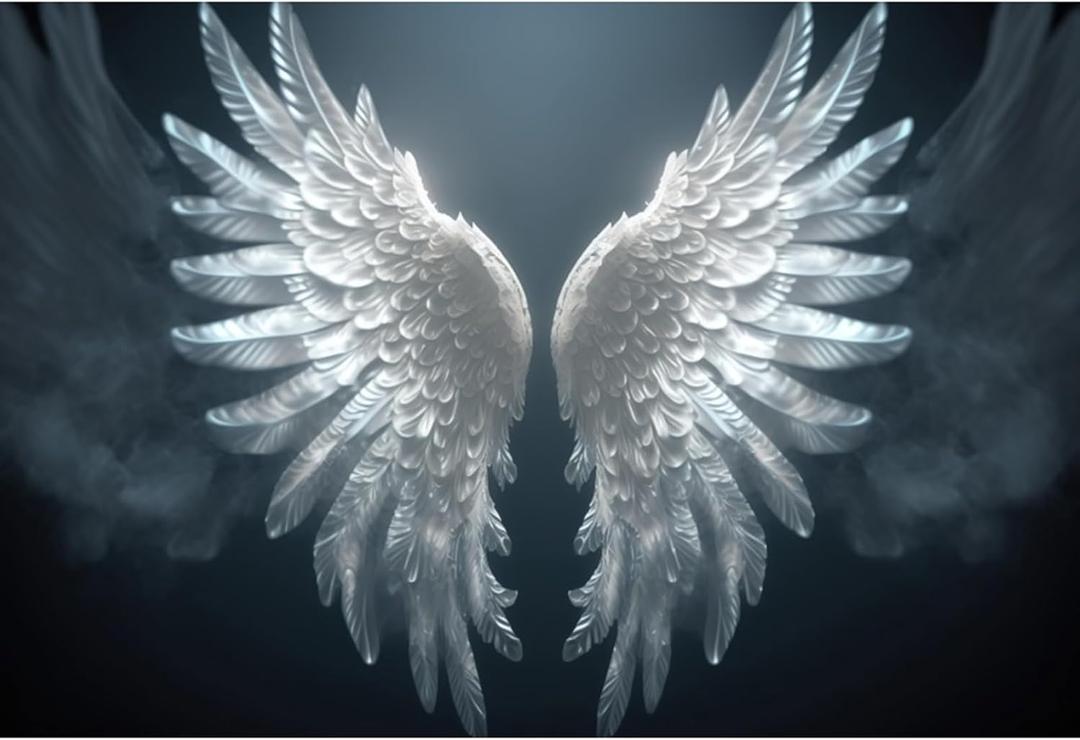 YongFoto Fantasy Angel Wings Backdrop 8x6ft Photography Background Birthday Wedding Baby Shower Party Banner Artistic Portraits Photoshoot Room Decoration Wallpaper Photo Studio Booth Props