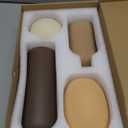 Modern Ceramic Vase Set, Neutral Colors, Decorative Vases for Home Shelf Decor, 4 Piece Collection, Happy Birthday Gifts for Women Mom Her Friend Sister Wife Grandma, Self Care Gift (Coffee Mix set 4)