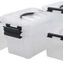 6-Pack Small Clear Storage Boxes, Plastic Bin with Lid, 5.5 Liter