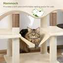 Globlazer Cat Tree Tower, 76-Inch Extra Tall Multi-Level Cat Furniture with Cozy Condos, Hammock and Perches for Adult Cats, Perfect for Climbing, Scratching, and Play, F76, Beige