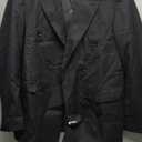 Men's Suit 2 Piece Suits Double Breasted Men Slim Fit Suit Blazer Pants Set Wedding Prom Tuxedos (Large, Black)