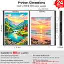 Puzzle Storage Book Folder for 500-1000 Pieces, Large Jigsaw Storage Binder with 24 HD Clear Pockets & 16 Saver Sheets, Completed Puzzle Organizer Keeper Album, Portable Portfolio Case, Gift for Mom