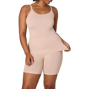 Playtex Women's Cami, Smoothing Seamless Tank Top for Women, Long Length, Moisture-Wicking, Adjustable Straps, Size M