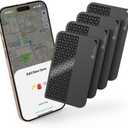 2025 [Apple MFi Certified] (iOS Only) Bluetooth Tracker Smart Card for Apple Find My iPhone Wallet GPS Tracker, 5-10 Years Staying Power, Keys Finder and Item Locator for Keys, Bags, Passport (4 Pack)