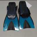 WACOOL Adult Short Light Adjustable Travel Size Fins Short Blade Fins Flippers for Snorkeling Diving Scuba Swimming Training (LakeBlue,S-M)