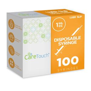 Care Touch CTSLS1-VC Luer Slip Syringe 1ml - 100ct No needle