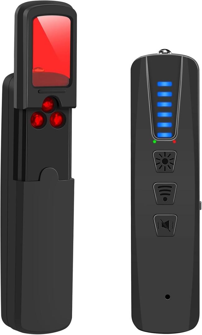 AI Hidden Camera Detector, Anti-Spy Camera Finder RF Signal & WiFi Scanner Hidden Devices Detector for GPS Trackers, 4 Modes for Hotel, Bathroom, Office, Car Travel Security (Black)