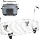 BYKITCHEN Roast and Steamer Rack Compatible with Ninja Foodi Possible Cooker Pro 8.5 Quart MC1000, MC1001, MC1010 Slow Cooker Crock, Ninja Possible Cooker Pro Accessories with Silicone Feet & Handles