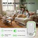 Cat Litter Deodorizer Air Ionizer Ozone-Free Filterless Plug-In Negative Ion Air Purifier with Assisted Airflow Fan for Litter Box, Bathroom & Small Rooms, Quiet & Unscented
