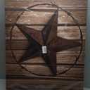 Western Texas Star Canvas Print Wall Art - Country Rustic Wood Grain Farmhouse Barn - Wall Decor Modern Artwork Paintings Pictures for Living Room Stretched and Framed Ready to Hang - 24" x 36"
