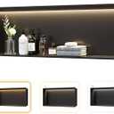Matte Black LED Shower Niche, 36"X12" Recessed Bathroom Wall Niche Cabinet,3-Temperature LED Strip Light Waterproof No Tile Needed Stainless Steel Storage Organizer in wall, 36X12In